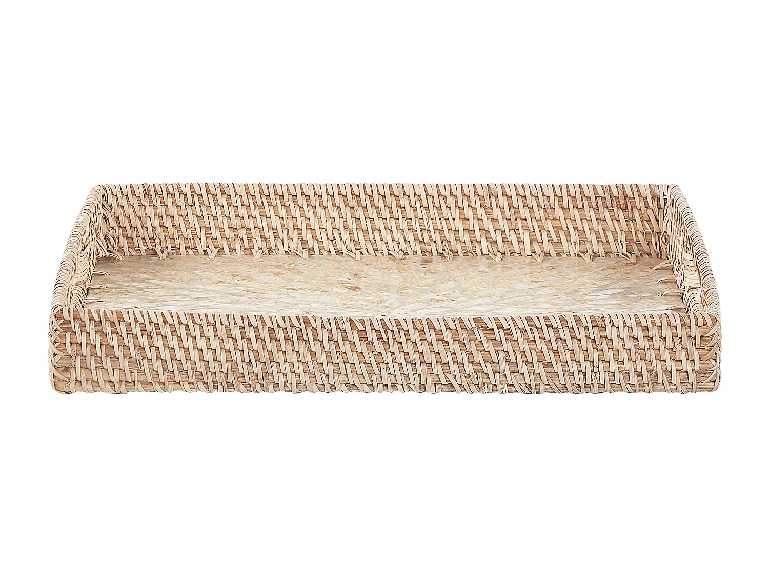 Set van 2 decoratieve dienbladen NDEBELE Rotan Natuurlijk