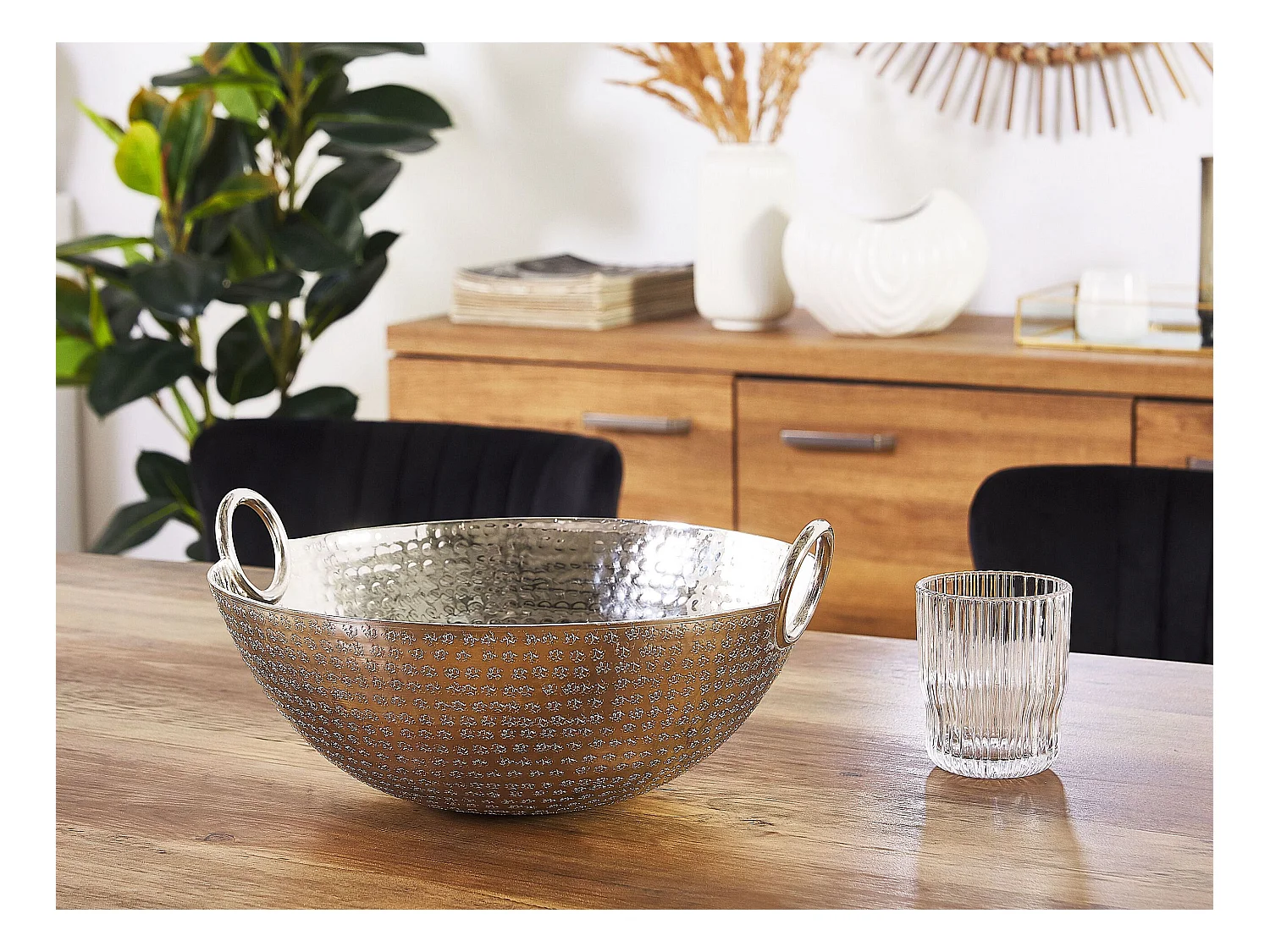 Decoratieve schaal SHIBAH Glanzend Zilver