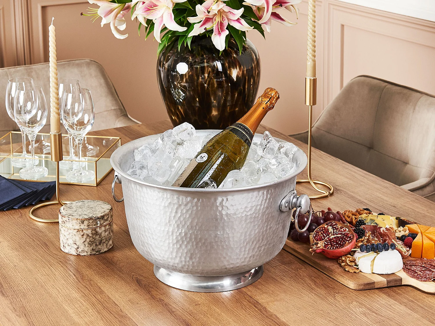 Bol décoratif POMPEII Métal Argenté