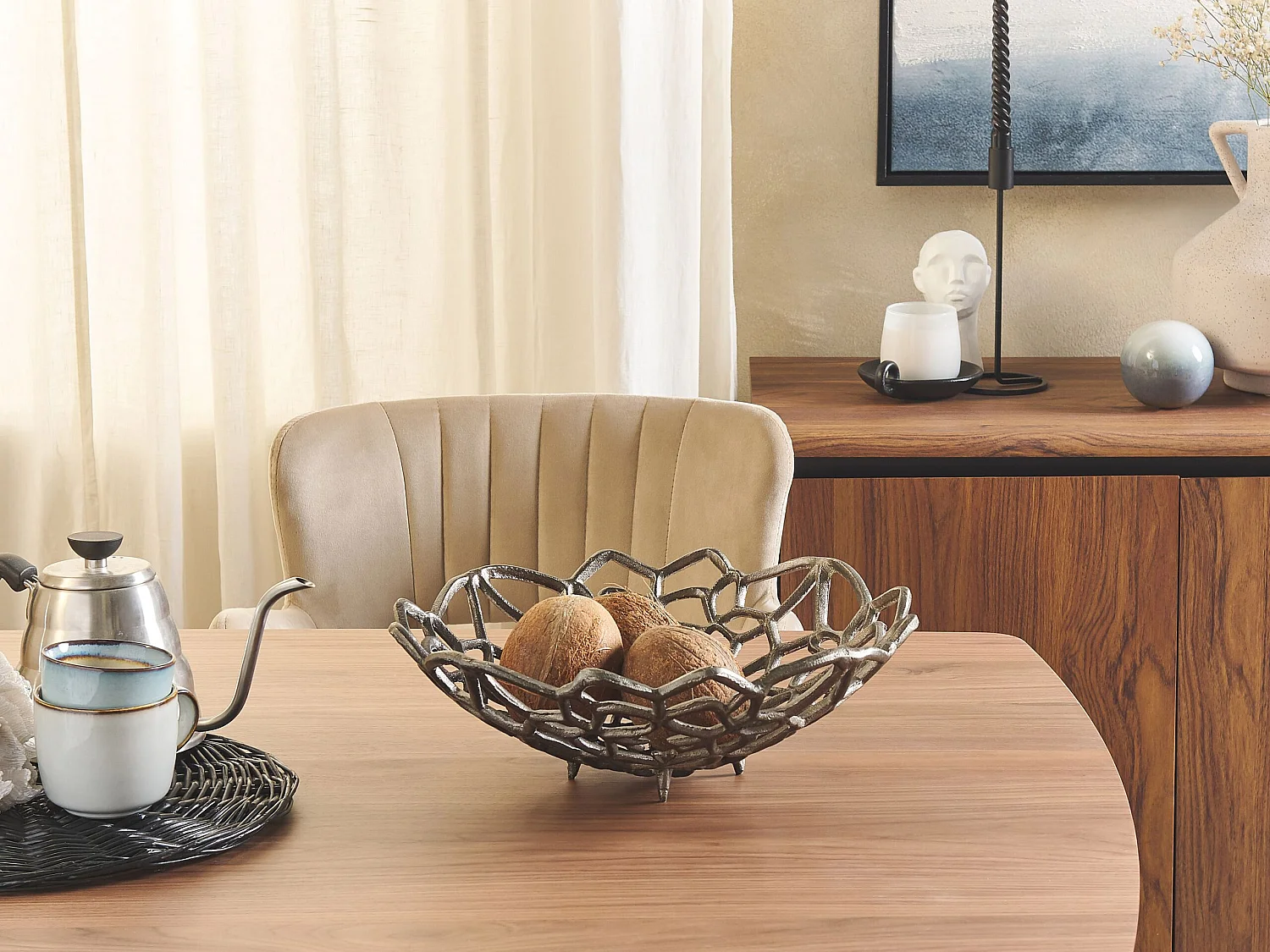 Decoratieve schaal BABYLON Metaal Zilver