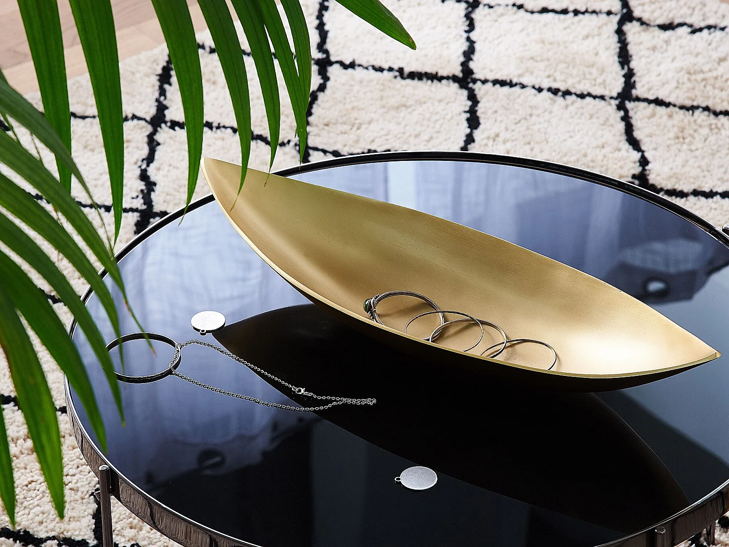 Dekoschale Aluminium gold oval 55 cm ISNIT