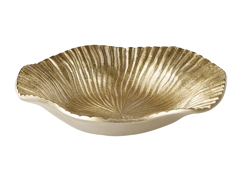 Dekoschale Aluminium mit gewelltem Rand gold ø 29 cm Tischdeko Modern Hatra