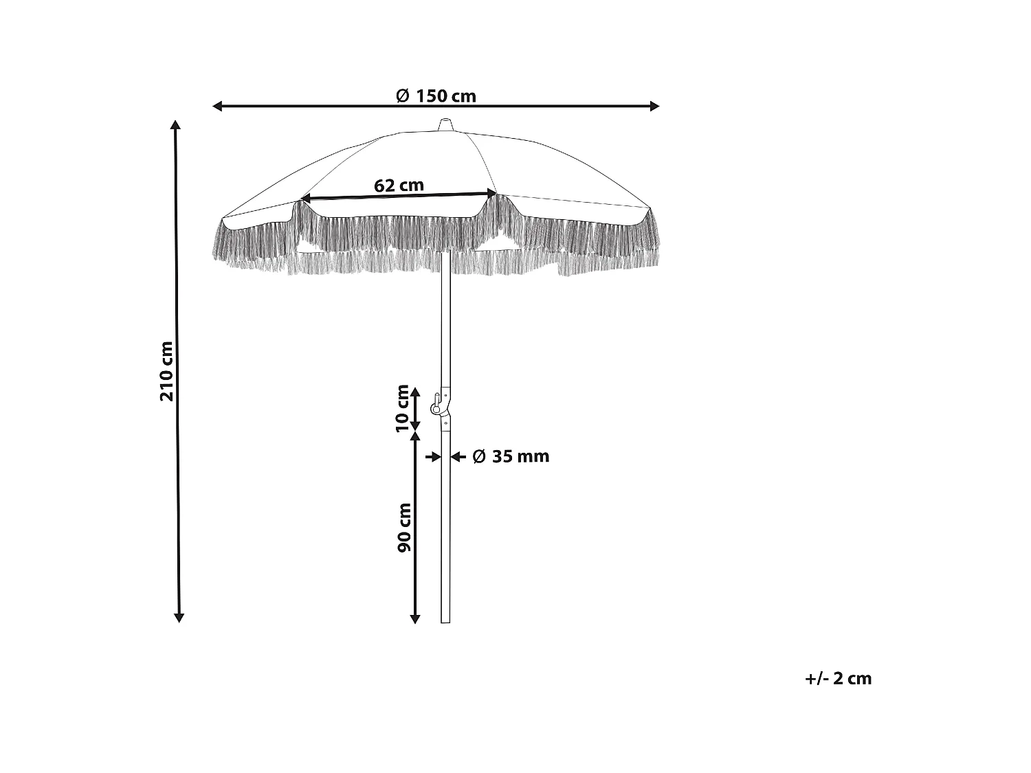 Parasol 150 cm MONDELLO Vert