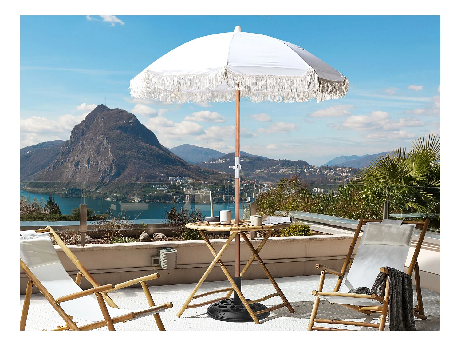 Ombrellone da giardino 150 cm MONDELLO Bianco