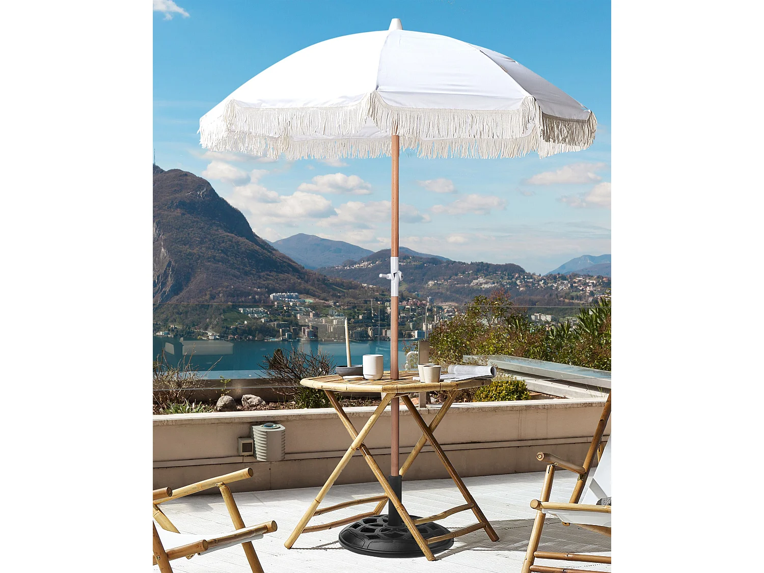 Patio Parasol 150 cm MONDELLO White
