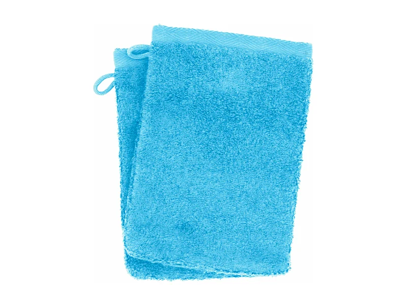 Lot de 2 gants de toilette 16x21 cm SOFTY bleu océan