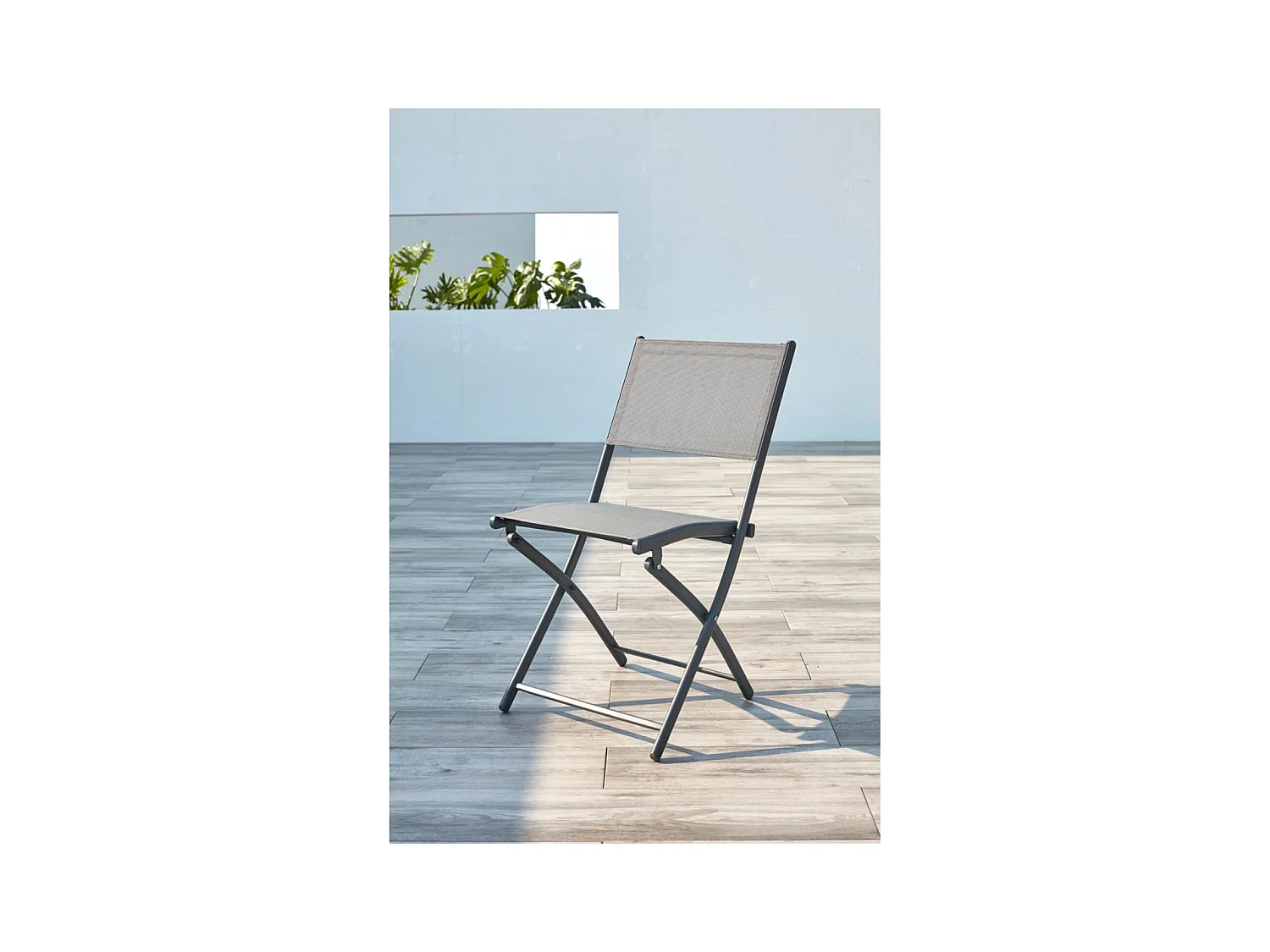 Salon de jardin 8 places en aluminium gris foncé CUALICA