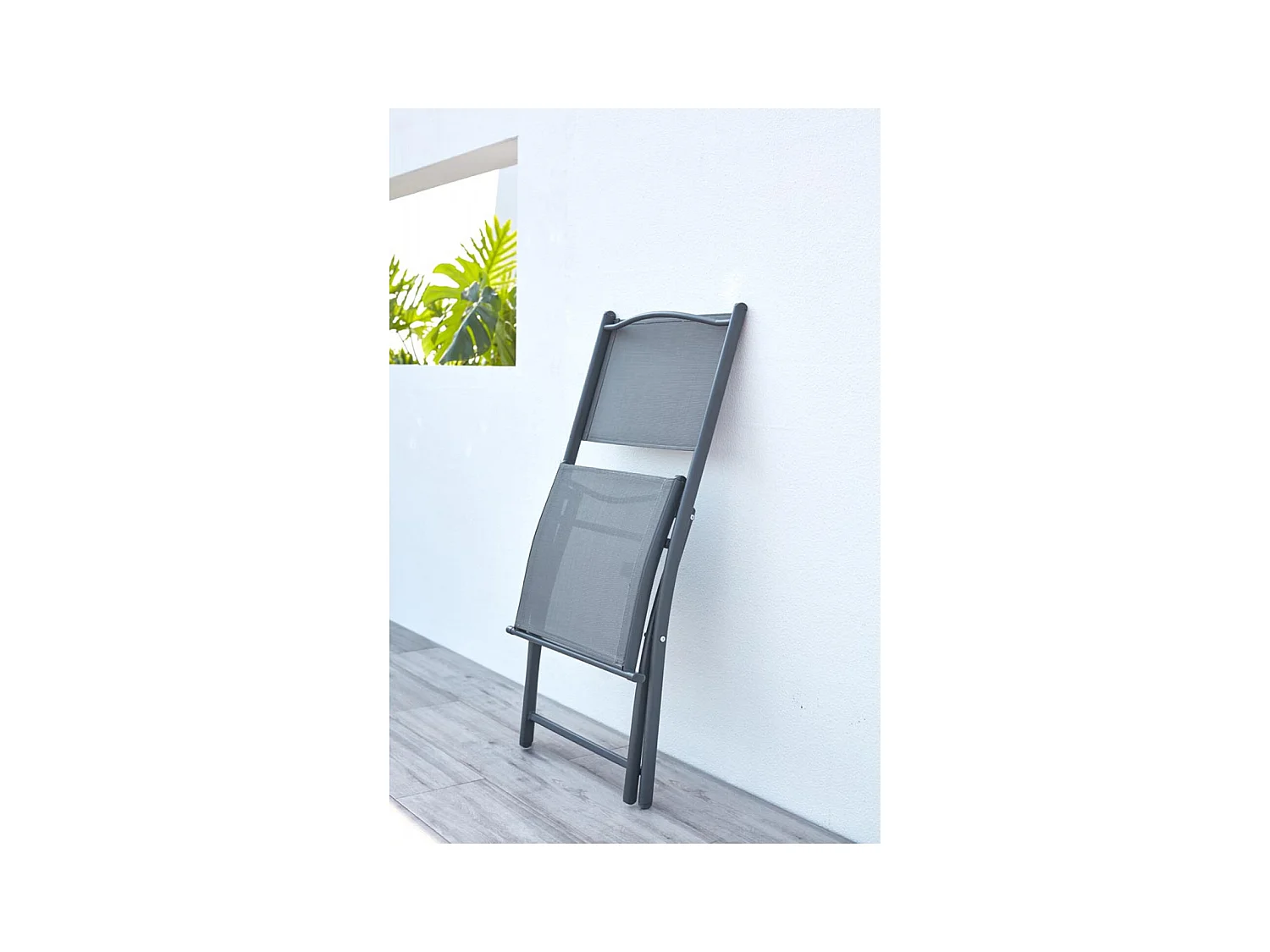 Salon de jardin 8 places en aluminium gris foncé CUALICA