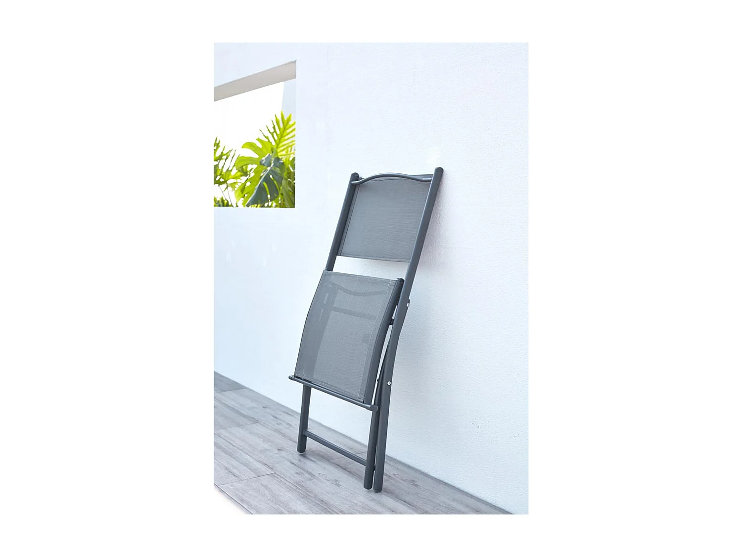 Salon de jardin 8 places en aluminium gris foncé CUALICA