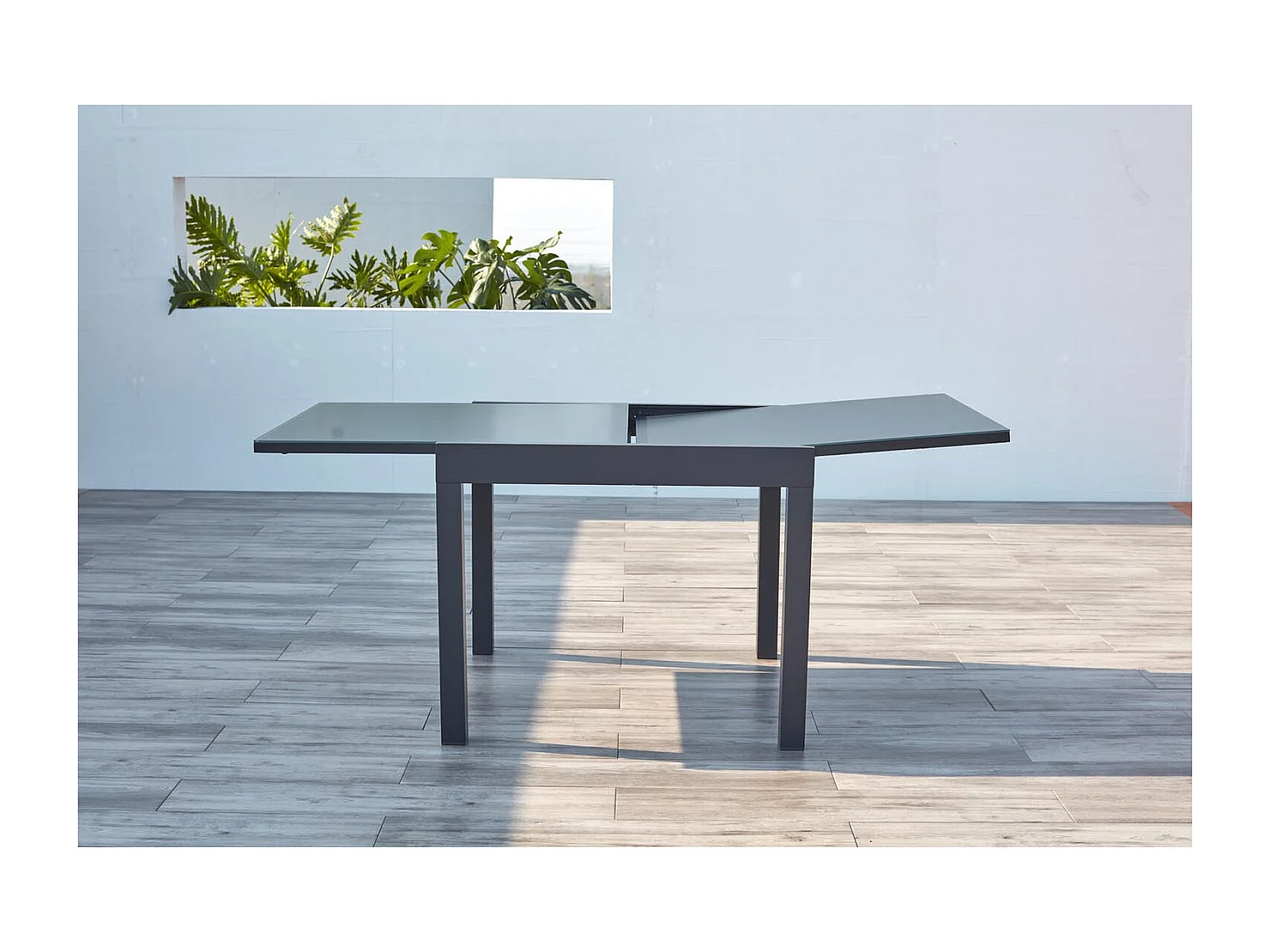 Salon de jardin 8 places en aluminium gris foncé CUALICA