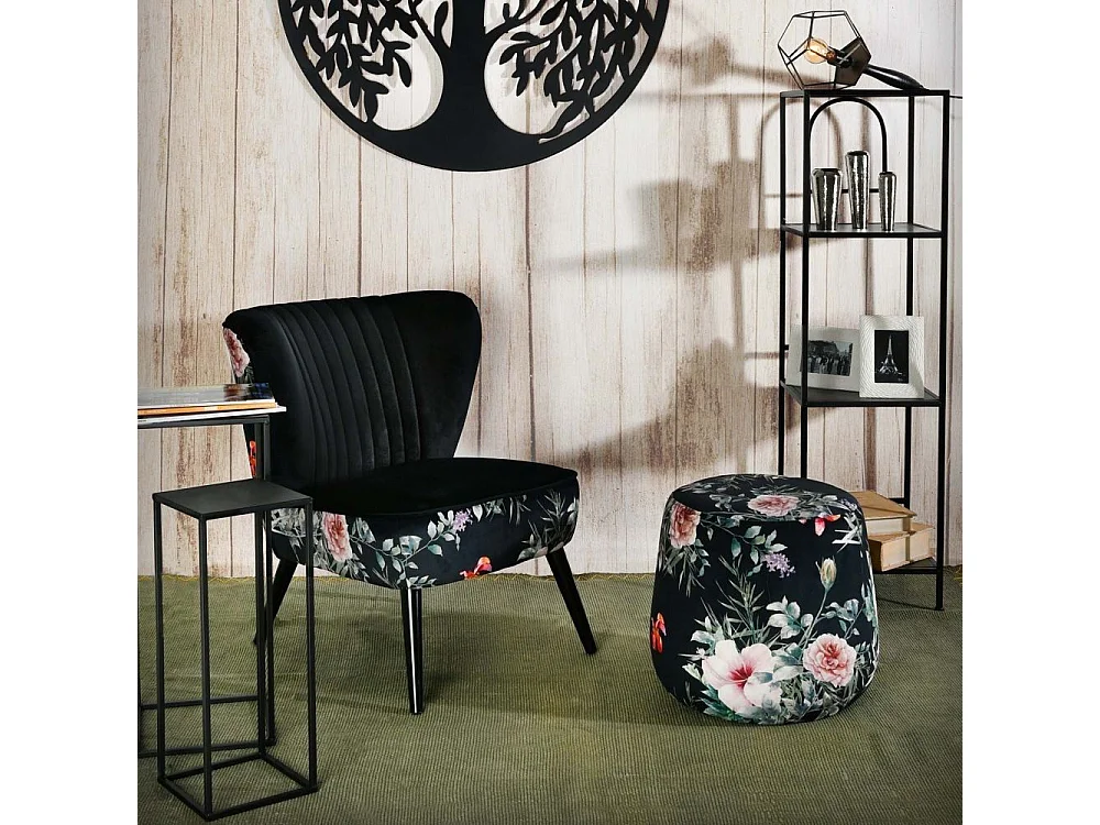 Fauteuil coquille en velours