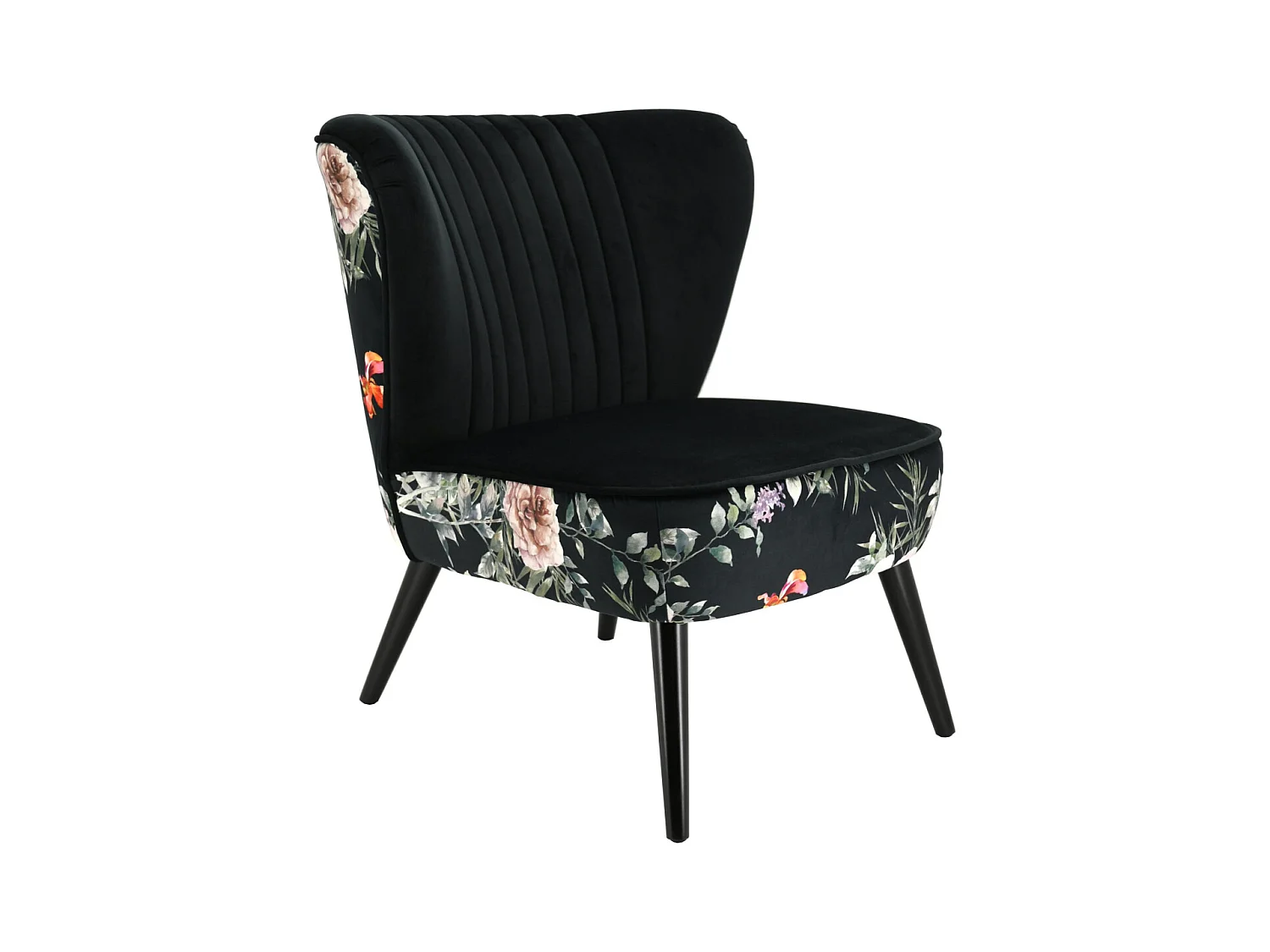 Fauteuil coquille en velours