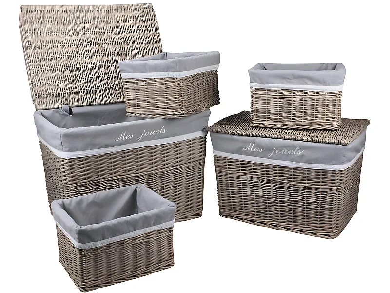 Ordnungs- und Schließkorb aus Weide (5er-Pack)