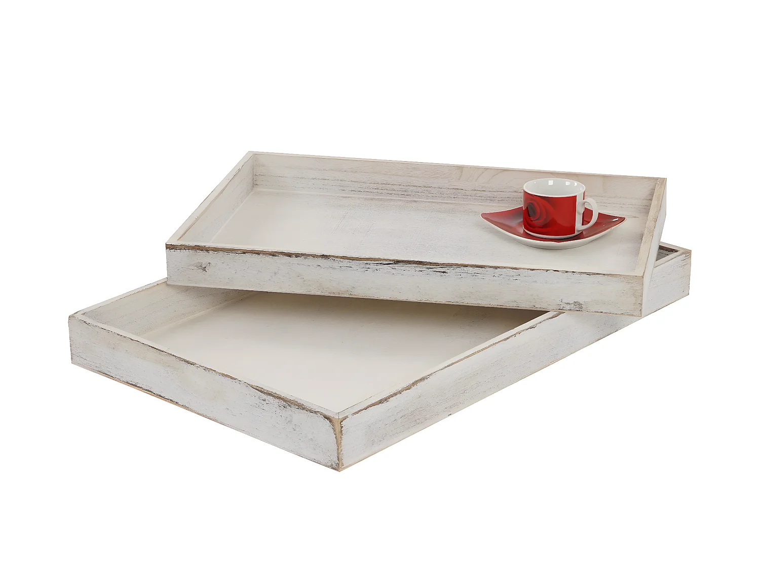 Lot de 2 plateaux bois blanche 42 x 27 x 4 cm 04_0002972