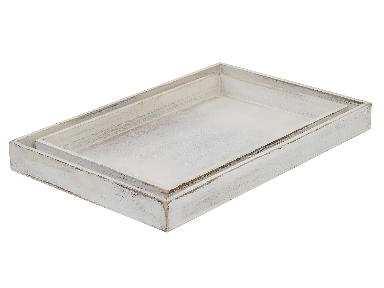 Lot de 2 plateaux bois blanche 42 x 27 x 4 cm 04_0002972