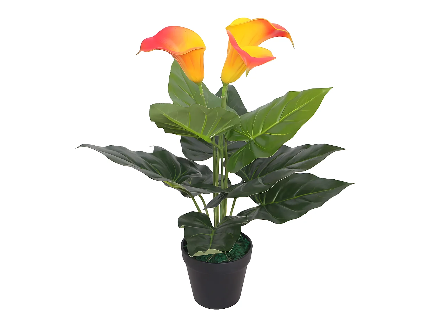 Plante artificielle avec pot jaune 8.5 x 12.5 x 45 cm DEC021923