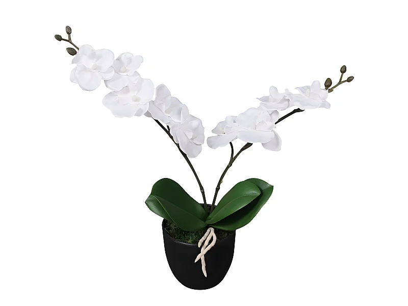 Plante artificielle avec pot blanche 6.5 x 9.5 x 30 cm DEC021901