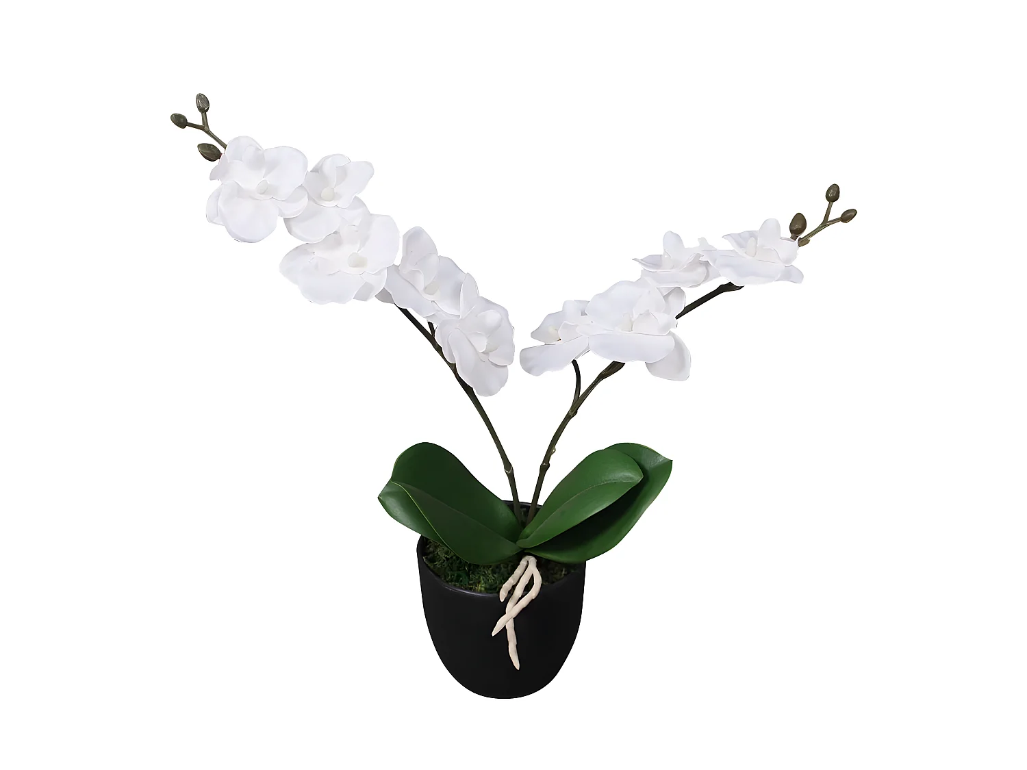 Plante artificielle avec pot blanche 6.5 x 9.5 x 30 cm DEC021901