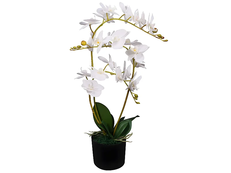 Plante artificielle avec pot blanche 13.5 x 15 x 65 cm DEC021904