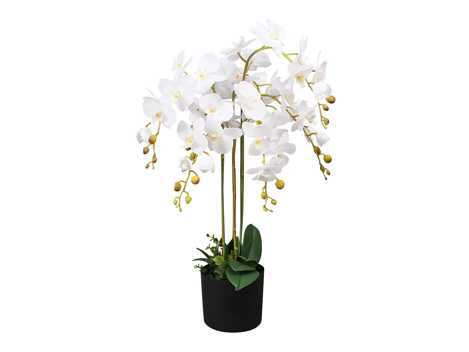 Plante artificielle avec pot blanche 15.7 x 17.5 x 14.5 cm DEC021906