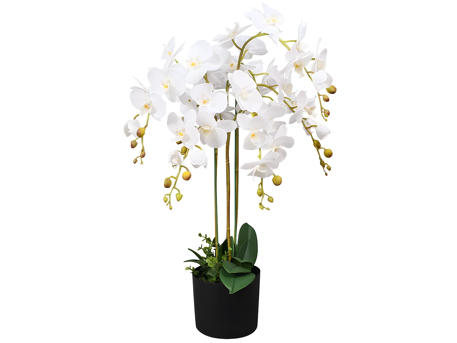 Plante artificielle avec pot blanche 15.7 x 17.5 x 14.5 cm DEC021906
