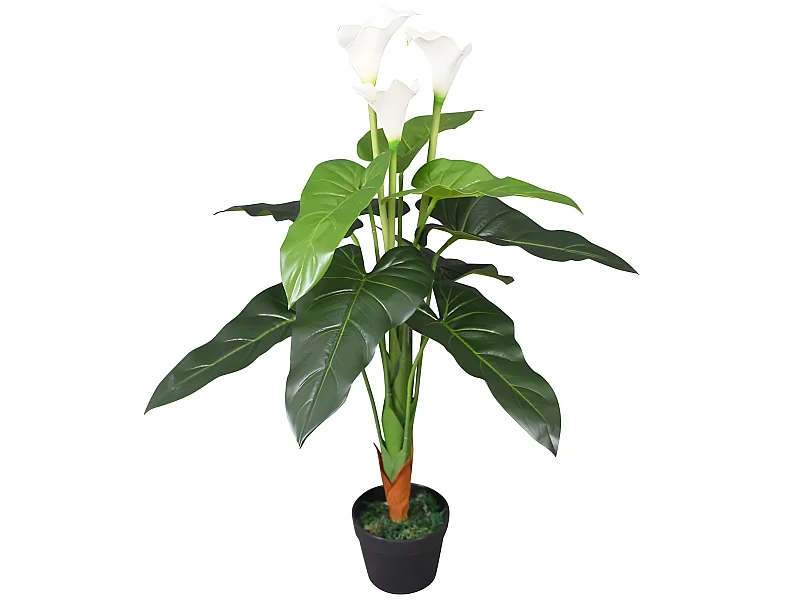 Plante artificielle avec pot blanche 11.5 x 16 x 85 cm DEC021926