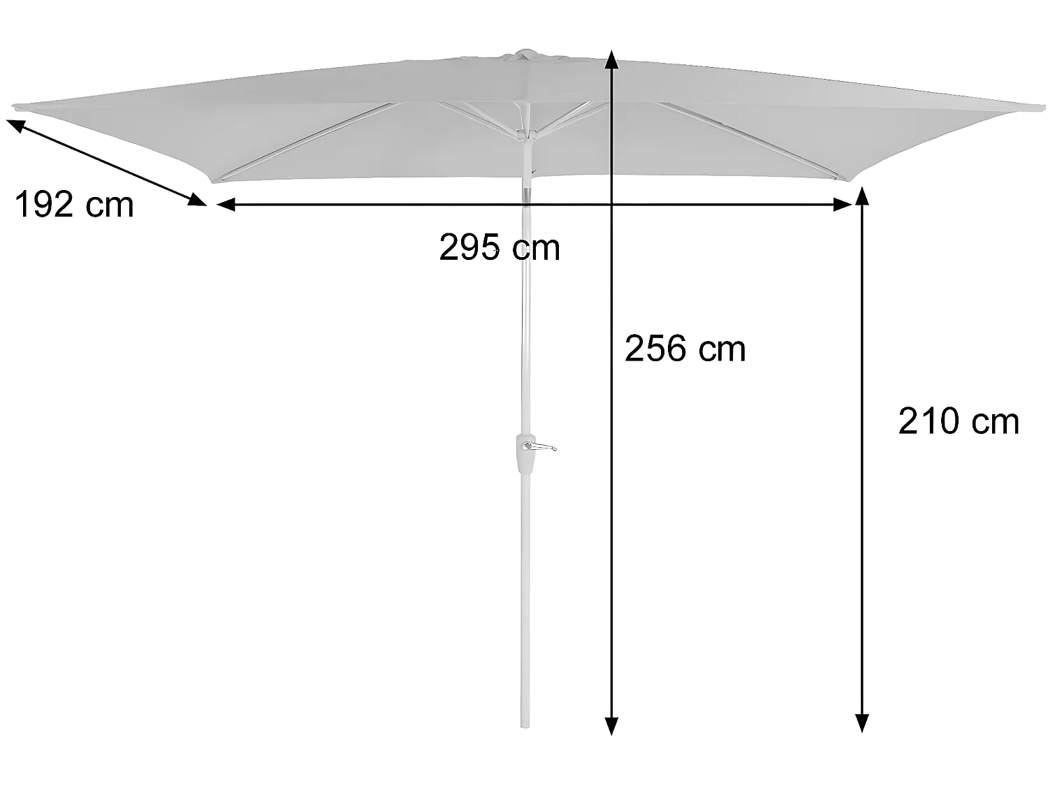 Parasol de jardin 2x3m aluminium jaune 192 x 295 x 256 cm 04_0003893