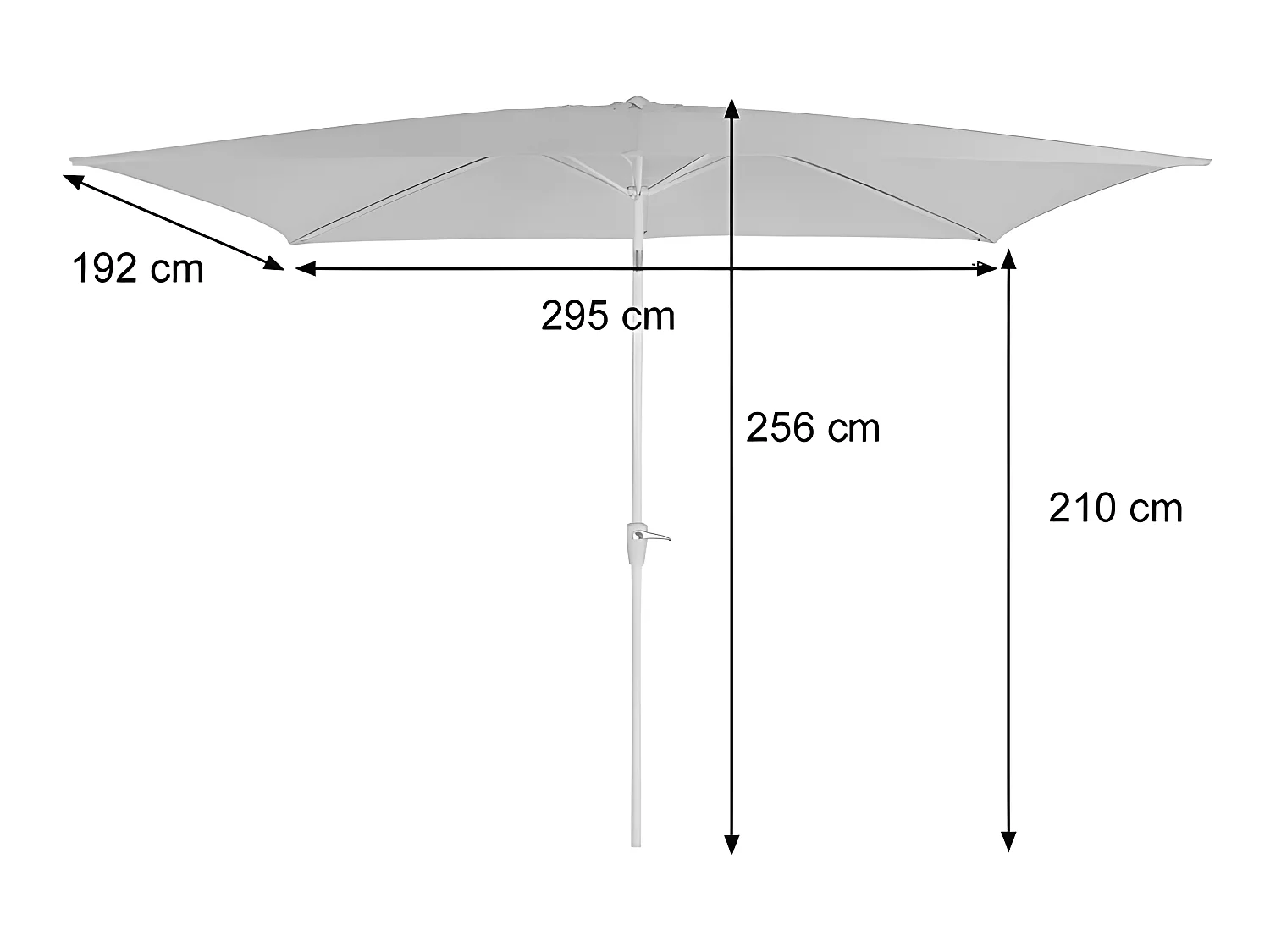 Parasol de jardin 2x3m aluminium 295 x 192 x 256 cm 04_0003895