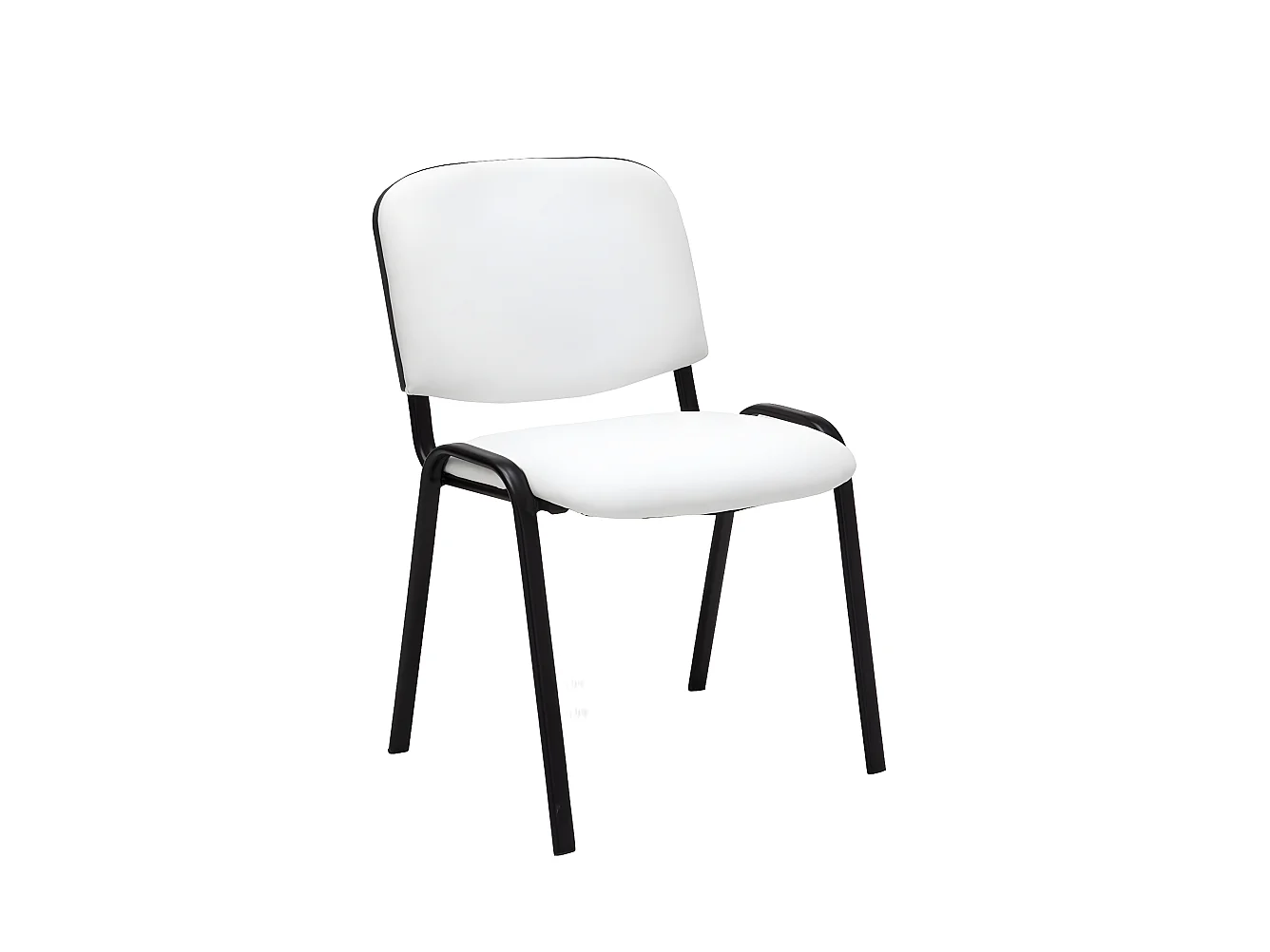 Chaise visiteur assise rembourrée blanche 53 x 53 x 83 cm BUR10068