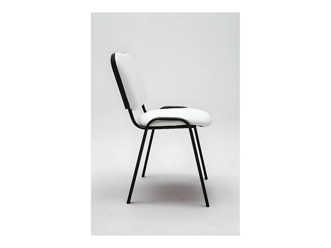 Chaise visiteur assise rembourrée blanche 53 x 53 x 83 cm BUR10068