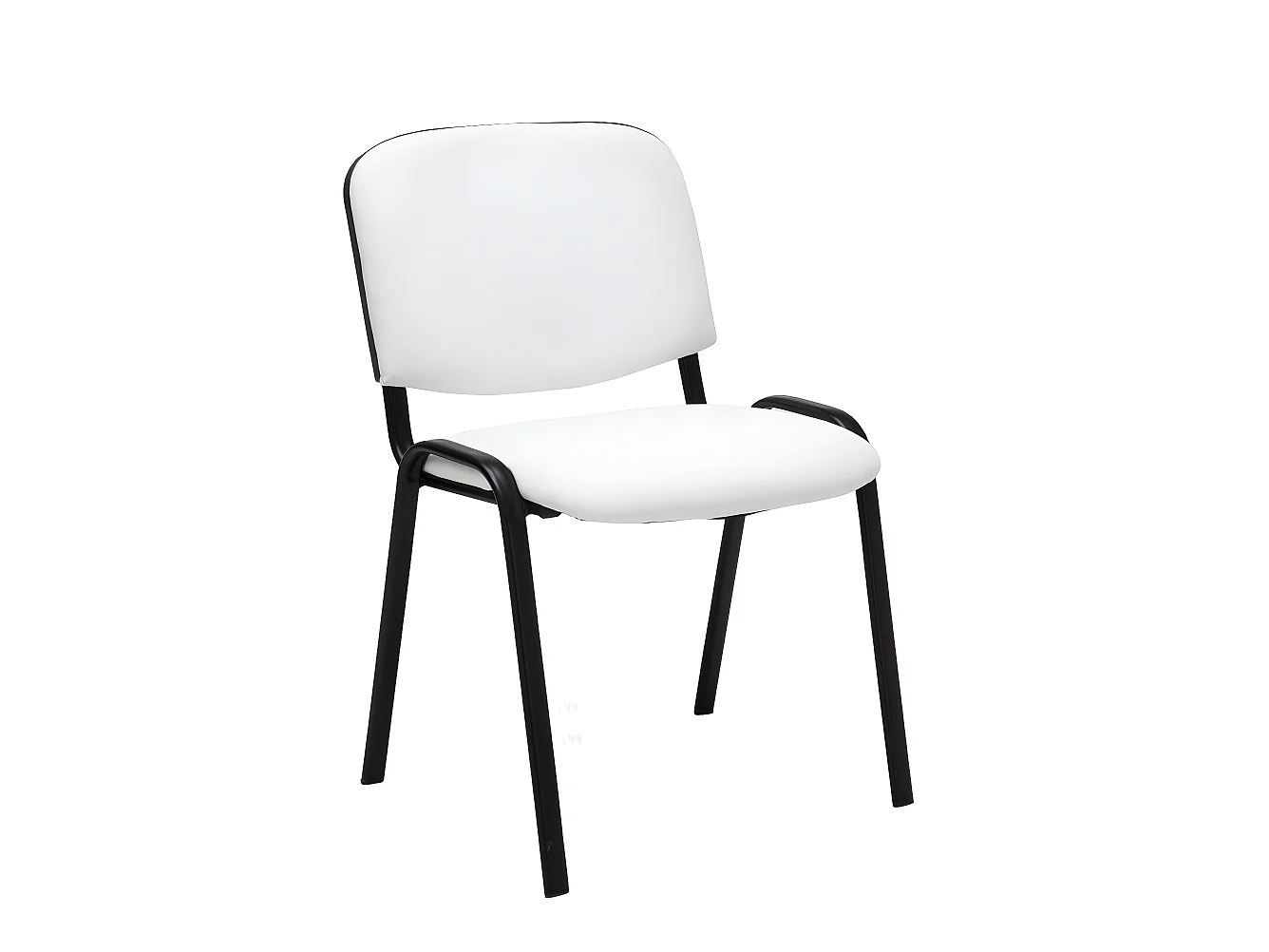 Chaise visiteur assise rembourrée blanche 53 x 53 x 83 cm BUR10068