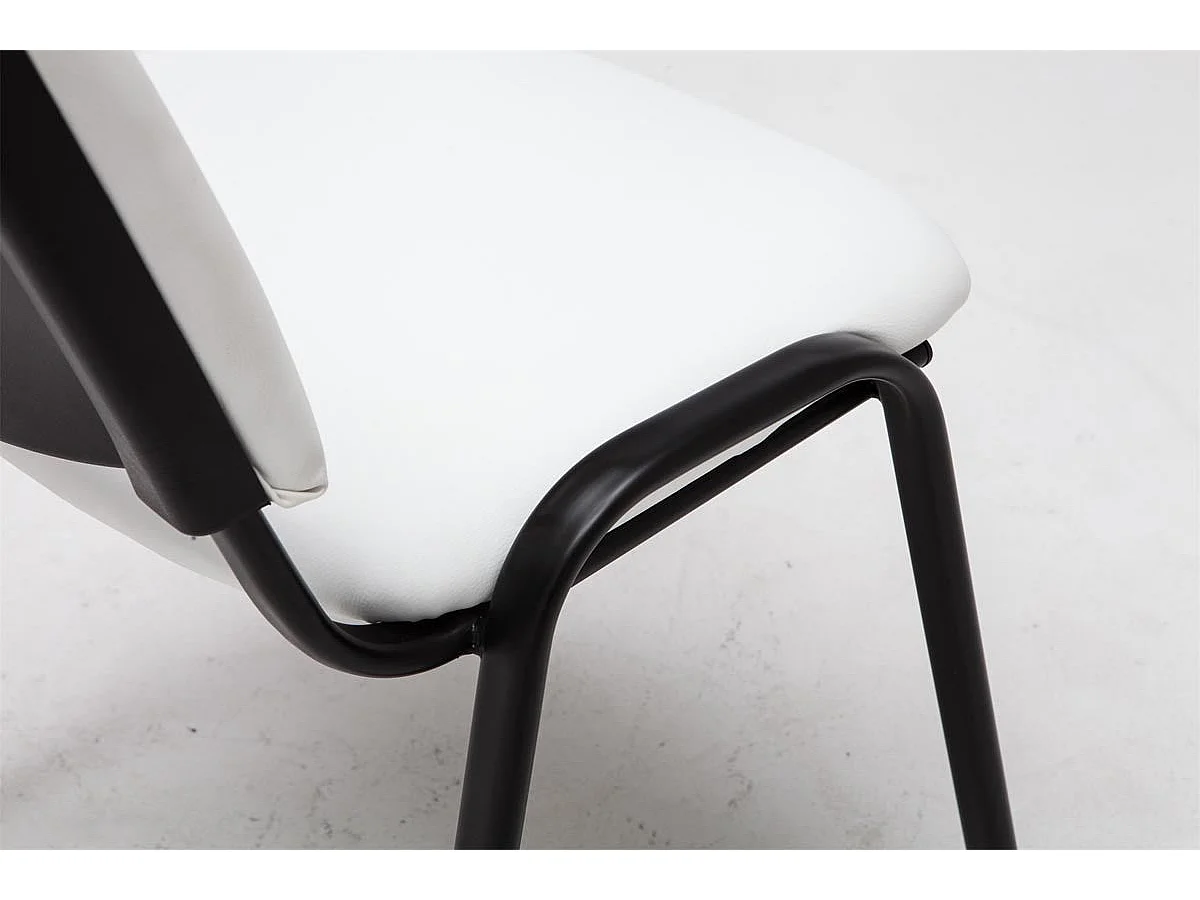 Chaise visiteur assise rembourrée blanche 53 x 53 x 83 cm BUR10068
