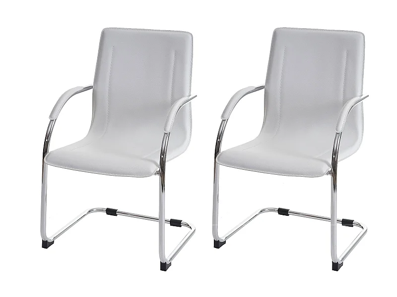 Lot de 2 chaises blanche 60 x 56 x 96 cm BUR04068