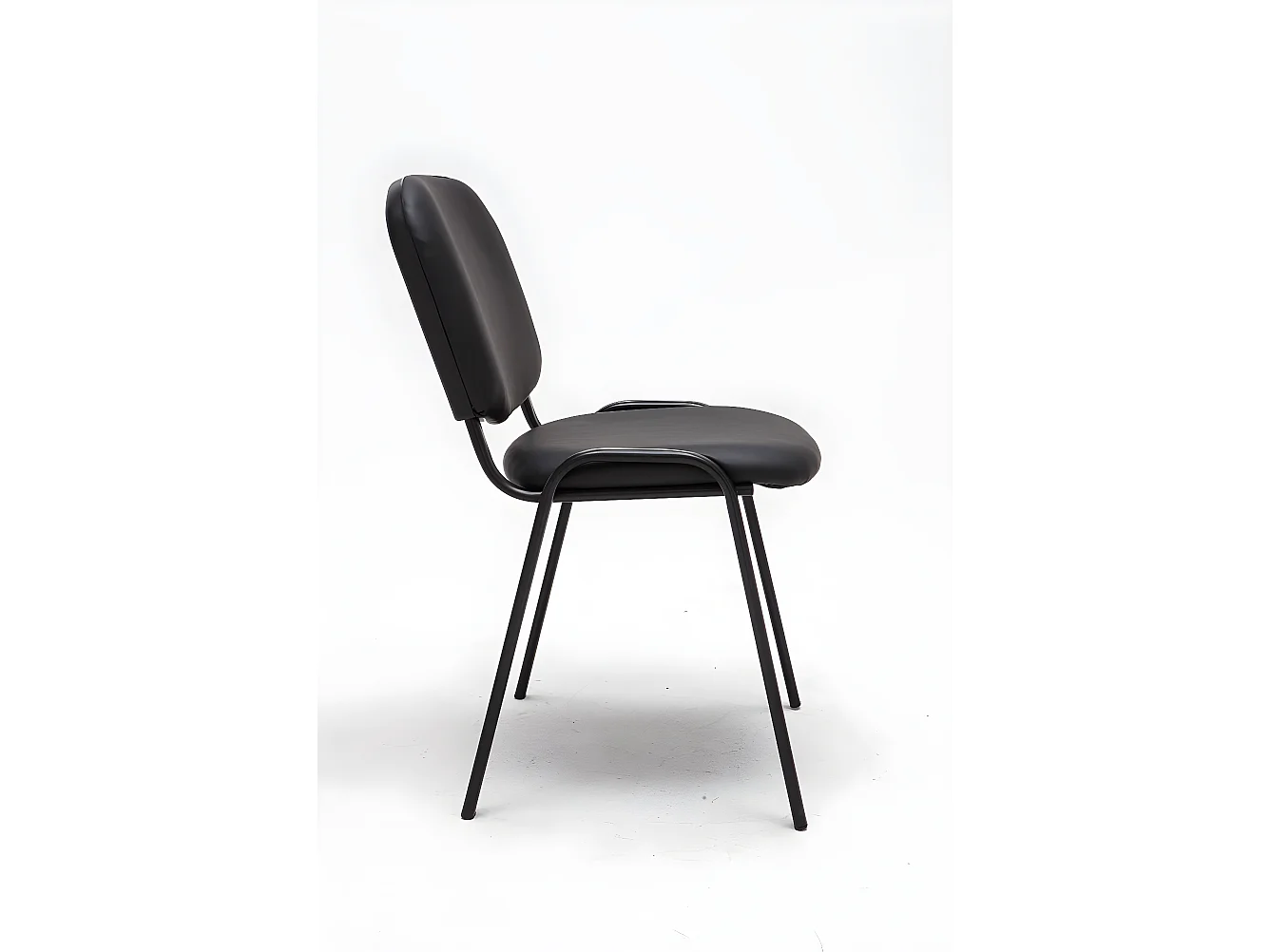 Chaise visiteur assise rembourrée noire 53 x 53 x 83 cm BUR10067