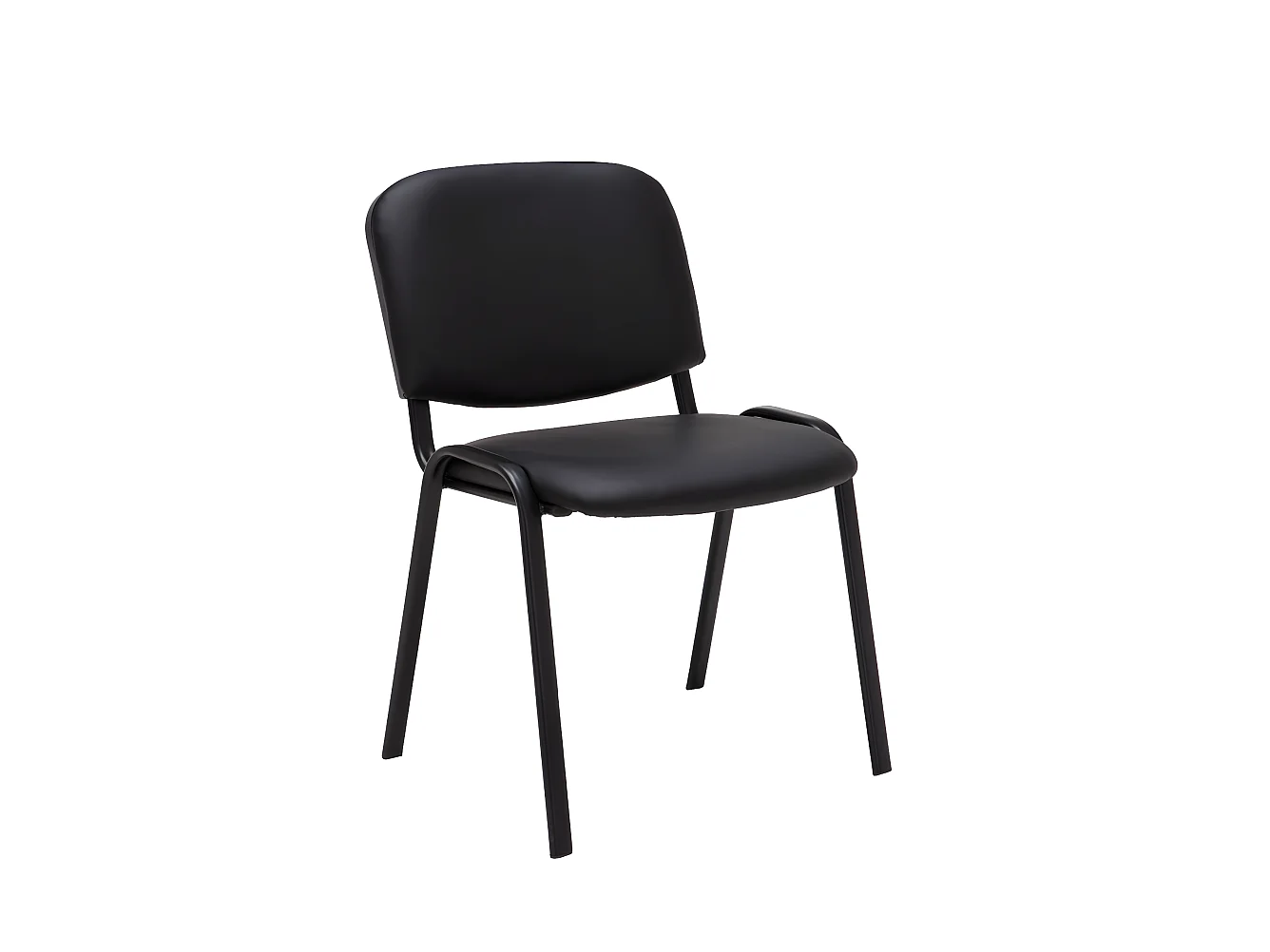 Chaise visiteur assise rembourrée noire 53 x 53 x 83 cm BUR10067