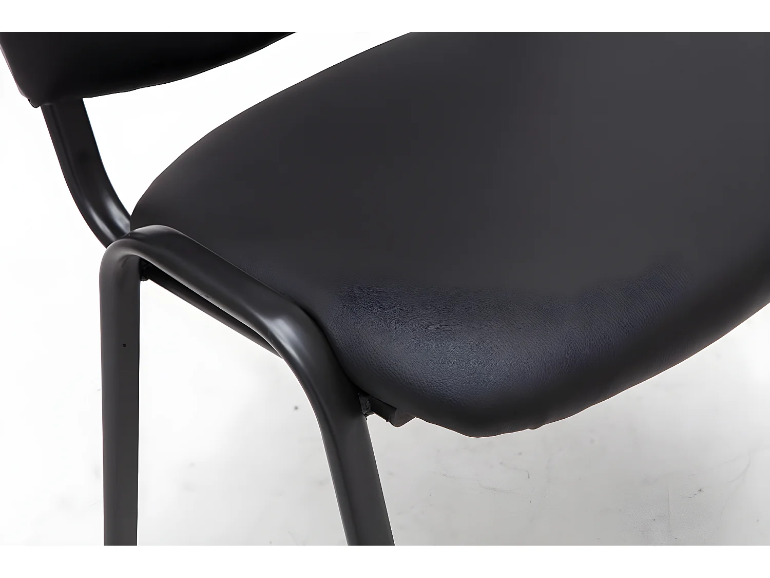 Chaise visiteur assise rembourrée noire 53 x 53 x 83 cm BUR10067