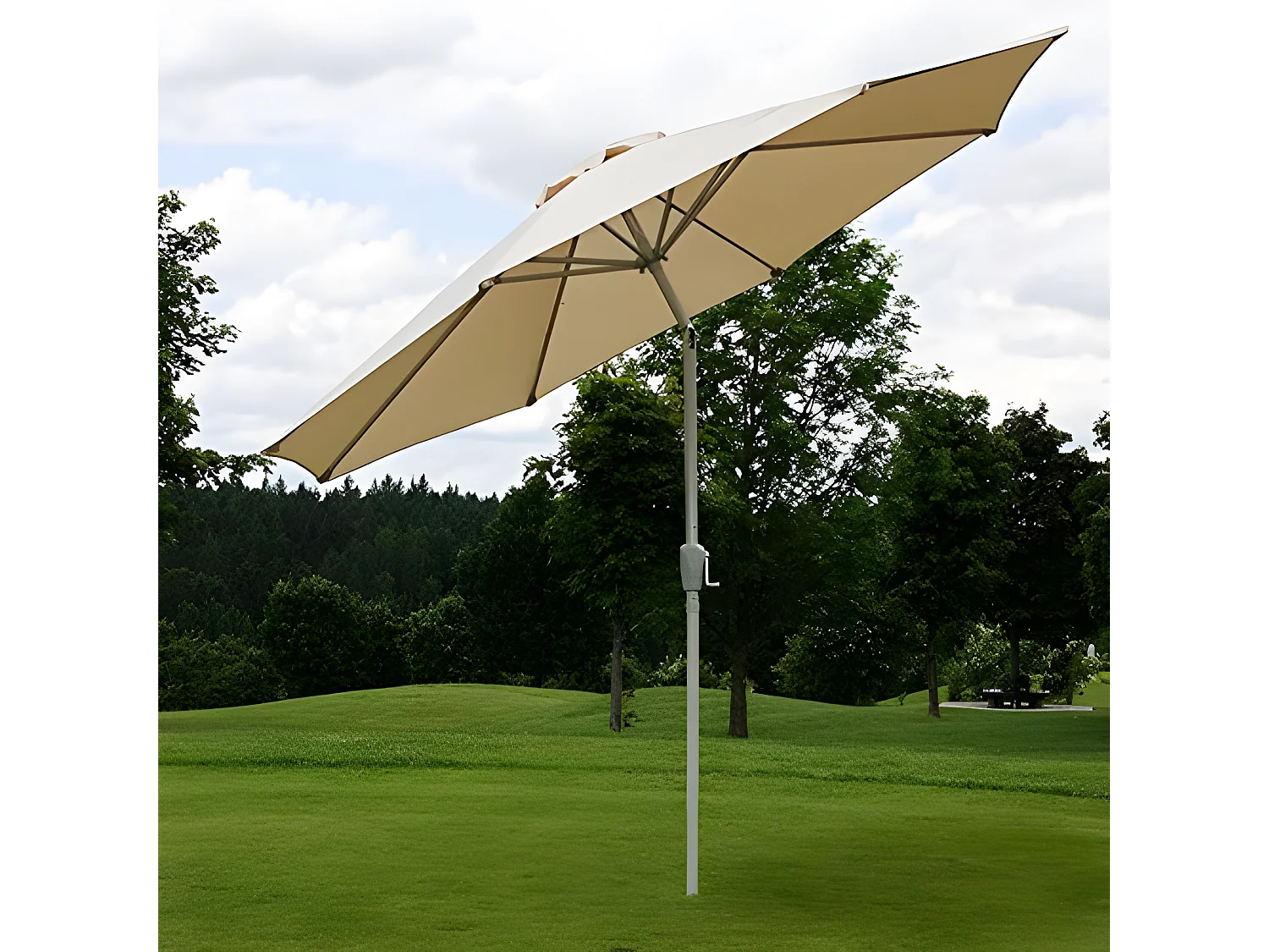 Parasol de jardin Ø aluminium crème 270 x 270 x 224 cm 04_0003876