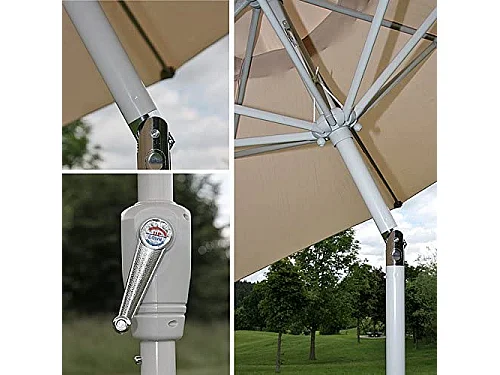 Parasol de jardin Ø aluminium crème 270 x 270 x 224 cm 04_0003876