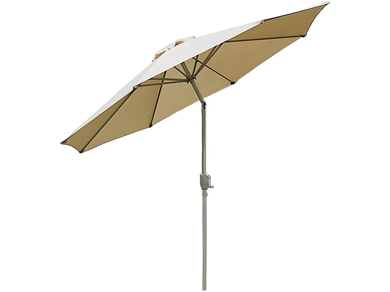 Parasol de jardin Ø aluminium crème 270 x 270 x 224 cm 04_0003876