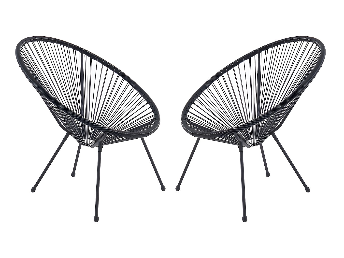 Set van 2 tuinstoelen van zwart geweven harsdraden - ALIOS II - Koop nu ...
