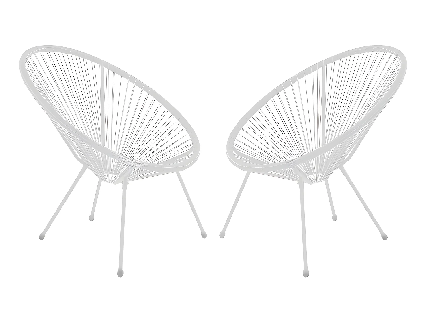 Poltrona da giardino in Resina intrecciata Bianco - Lotto di 2 - ALIOS II