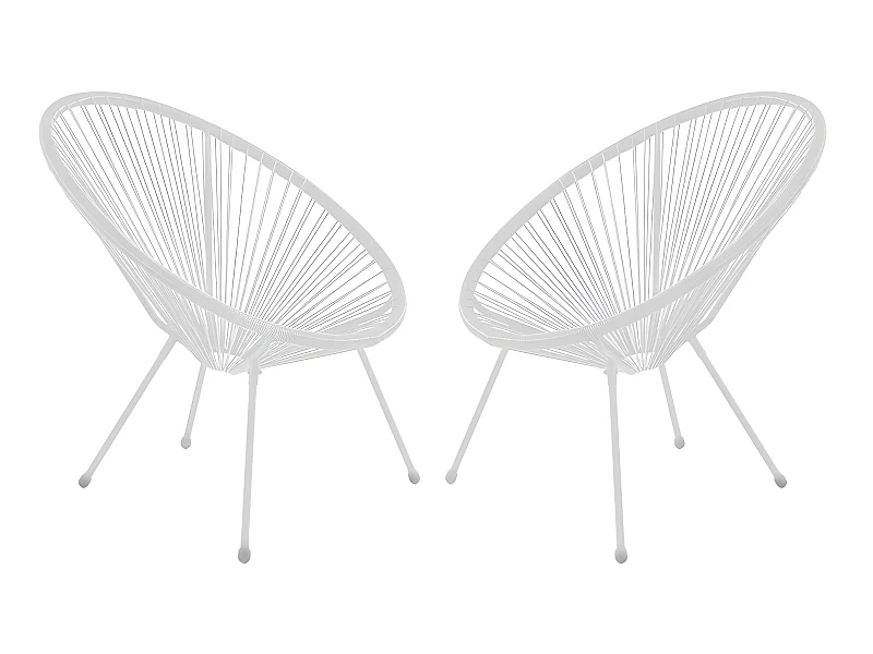 Gartensessel 2er-Set - Polyrattan - Weiß - ALIOS III von MYLIA