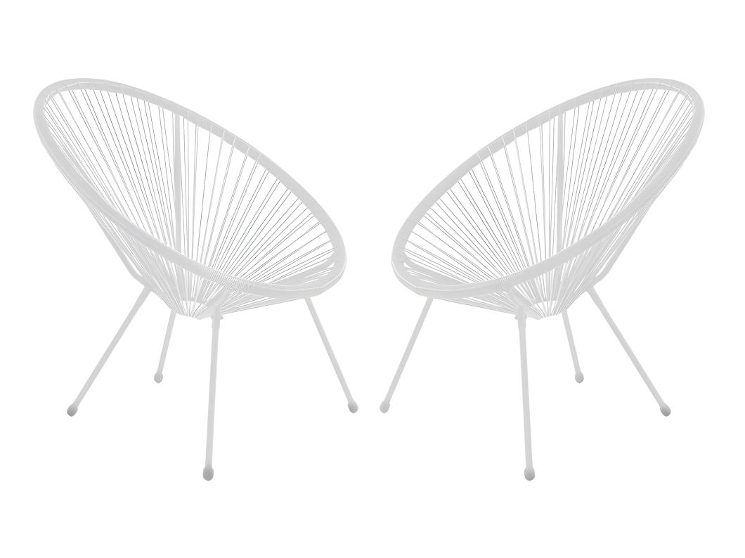 Gartensessel 2er-Set - Polyrattan - Weiß - ALIOS III von MYLIA