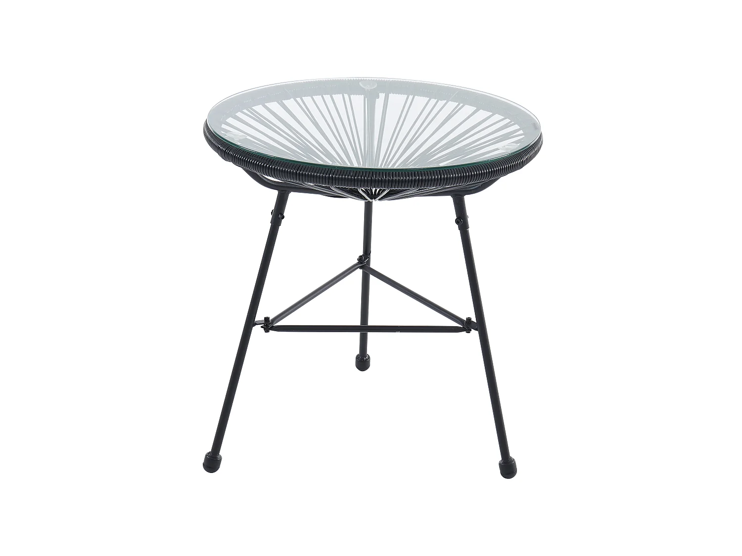 Meble ogrodowe z czarnych plecionych włókien żywicy: 2 fotele i stolik - ALIOS II