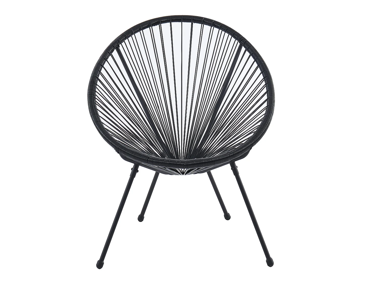 Salon de jardin en fils de résine tressés : 2 fauteuils et une table - Noir - ALIOS III de MYLIA