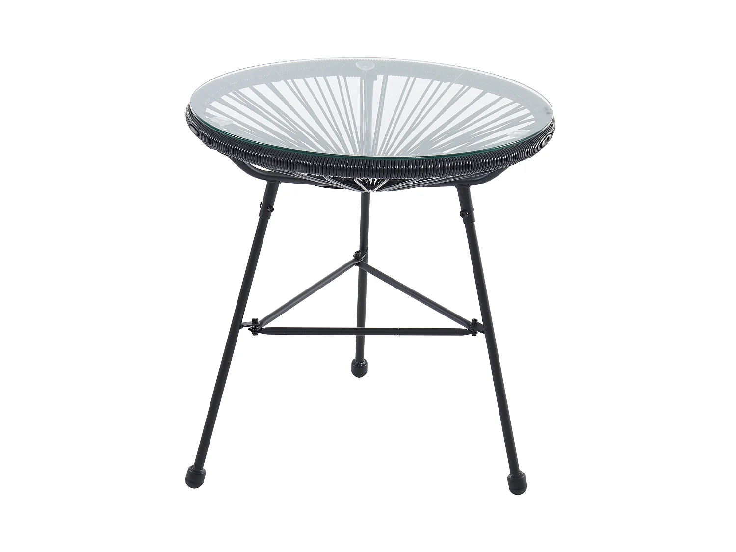 Salon de jardin en fils de résine tressés : 2 fauteuils et une table - Noir - ALIOS III de MYLIA