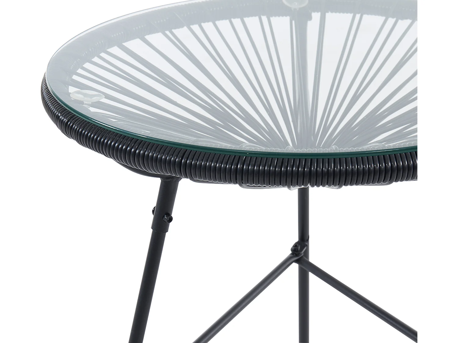 Salon de jardin en fils de résine tressés : 2 fauteuils et une table - Noir - ALIOS III de MYLIA