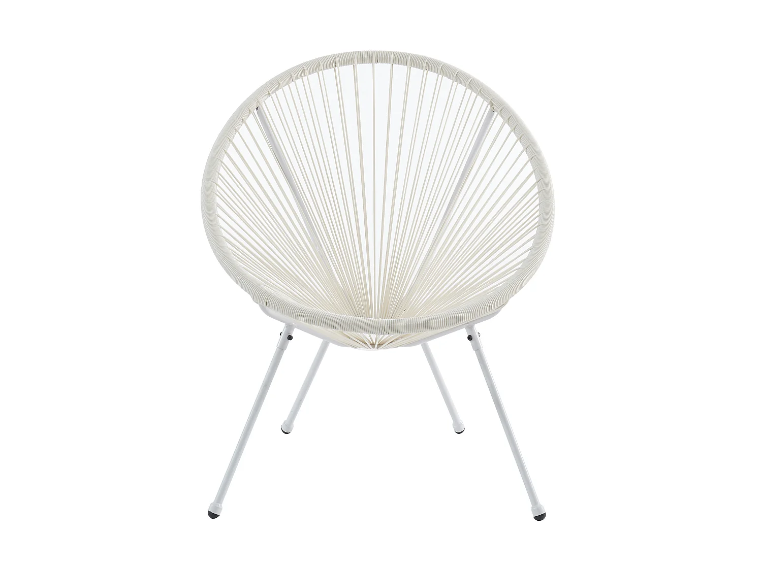 Tuinmeubelen van witte geweven harsdraden: 2 fauteuils en een tafel - ALIOS II