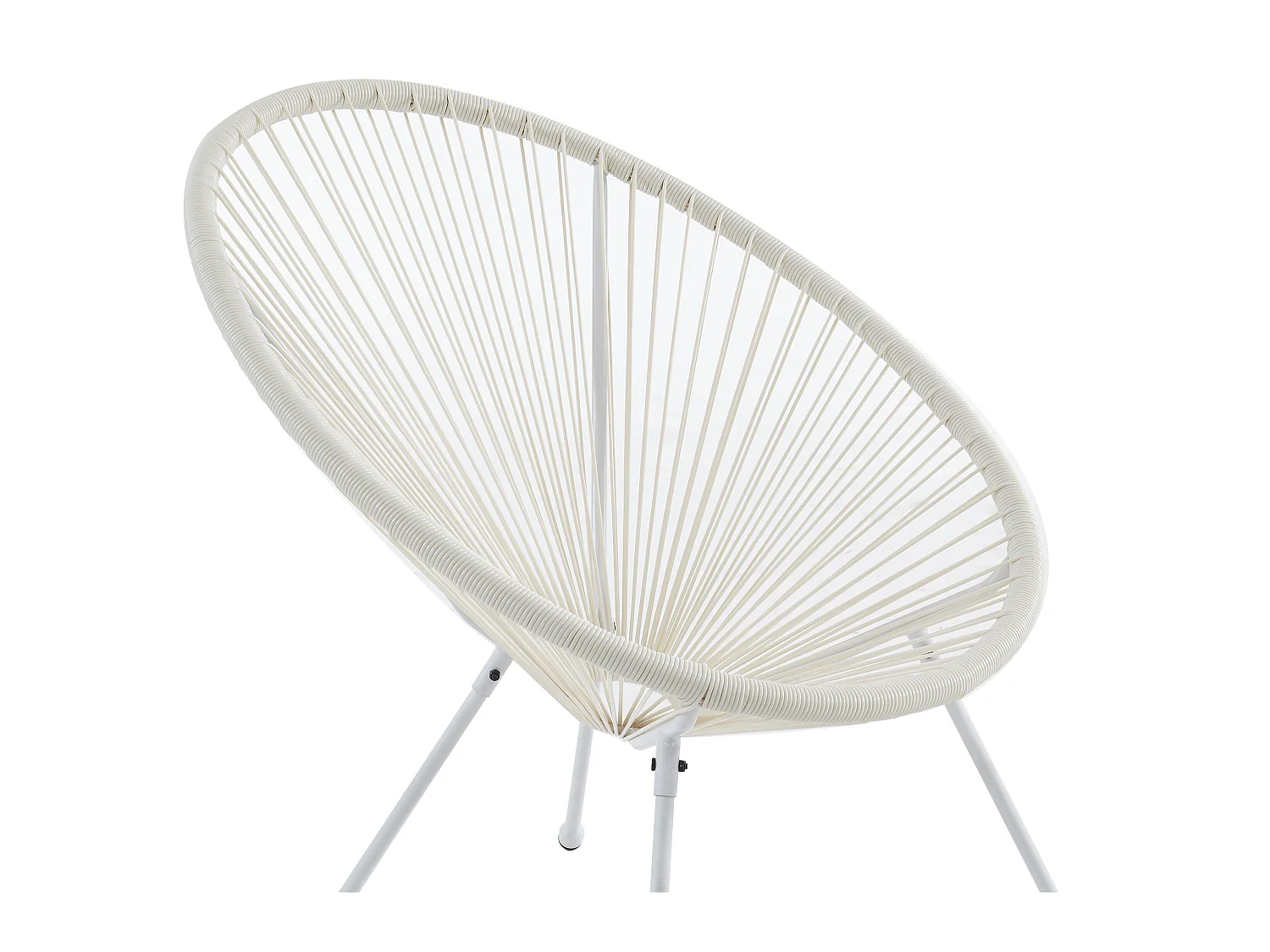 Tuinmeubelen van witte geweven harsdraden: 2 fauteuils en een tafel - ALIOS II