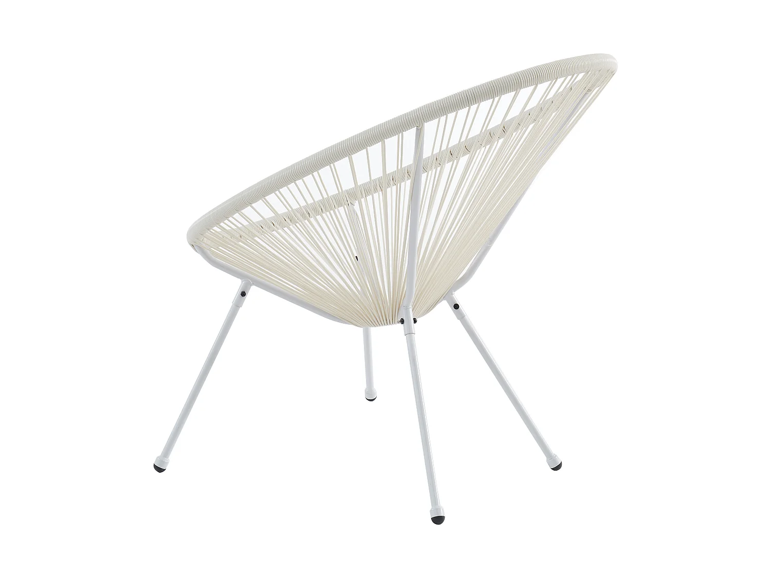 Tuinmeubelen van witte geweven harsdraden: 2 fauteuils en een tafel - ALIOS II